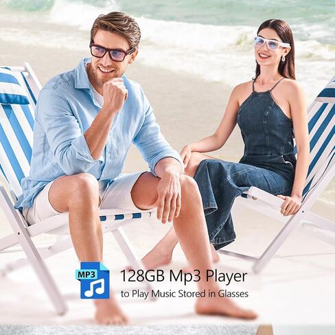 OhO Sunshnen Smart Glasses,128G MP3 Bluetooth Sunglasses with Open Ear Speaker,Indoor &Outdoor Sports,Transitional Bluelight Blocking Lens,Unisex in Kuwait