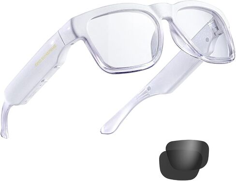 OhO Sunshnen Smart Glasses,128G MP3 Bluetooth Sunglasses with Open Ear Speaker,Indoor &Outdoor Sports,Transitional Bluelight Blocking Lens,Unisex in Kuwait