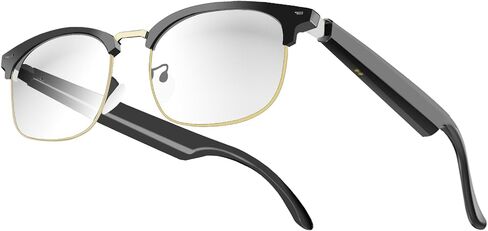 Ai Translation Glasses with 144 languages real time translation and touch, Voice Assistant, Anti blue light, Smart Music Glasses, great for businees, travel or overseas students, Black and Gold in Saudi Arabia