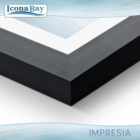 Icona Bay 5x7 Picture Frame Set (Black, 4 Pack), Simple Modern Design, Table Top Kickstand and Wall Hanging Hooks Included, Impresia Collection in Kuwait