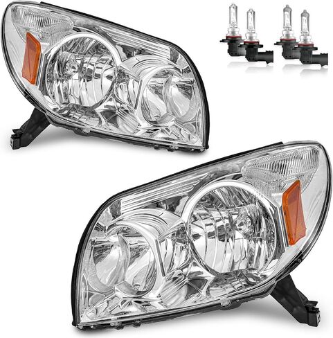 for 2003-2005 Toyota 4Runner Headlights Replacement for 03-05 Toyota 4Runner Headlight Pair set with Chrome Housing Amber Reflector L+R in Saudi Arabia