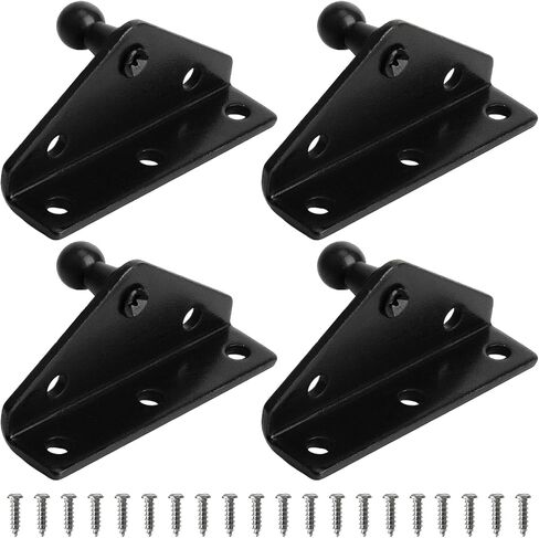10mm Ball Stud Mounting Bracket for Gas Shock Spring Strut Prop Lift Support, 4pcs Angled L-Type and 20pcs Screws, Silver Color in Saudi Arabia