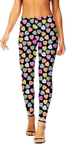 AOBUTE سراويل يوجا للسيدات بأحرف رومانسية على شكل قلب عالية الخصر بدون أقدام سراويل يوجا M in Kuwait