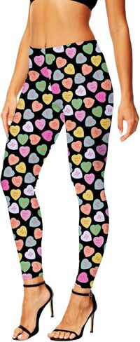 AOBUTE سراويل يوجا للسيدات بأحرف رومانسية على شكل قلب عالية الخصر بدون أقدام سراويل يوجا M in Kuwait