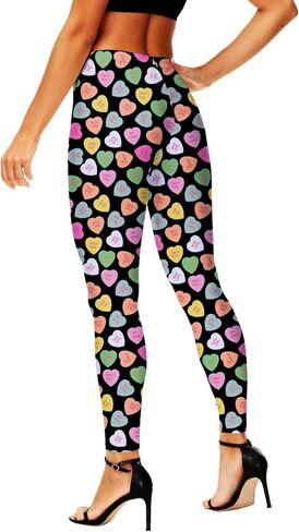 AOBUTE سراويل يوجا للسيدات بأحرف رومانسية على شكل قلب عالية الخصر بدون أقدام سراويل يوجا M in Kuwait