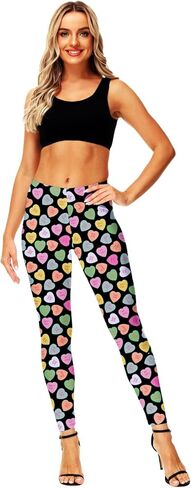 AOBUTE سراويل يوجا للسيدات بأحرف رومانسية على شكل قلب عالية الخصر بدون أقدام سراويل يوجا M in Kuwait