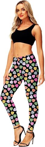 AOBUTE سراويل يوجا للسيدات بأحرف رومانسية على شكل قلب عالية الخصر بدون أقدام سراويل يوجا M in Kuwait