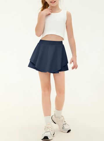 Girls Skirts with Shorts Athletic Tennis Skorts UPF50+ Butterfly Flowy Shorts with Pocket in Saudi Arabia