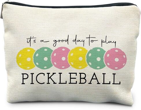 هدايا Pickleball للنساء، حقيبة مكياج Pickleball الملونة للنساء، إنه يوم جيد للعب حقيبة مستحضرات التجميل Pickleball حقيبة أدوات الزينة، هدايا لمحبي Pickleball، أشياء Pickleball in Kuwait