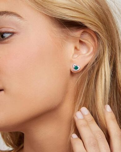 DAYBYDAY Dainty Heart Earrings for Women Hypoallergenic 925 Sterling Silver Moissanite/Ruby/Sapphire/Emerald/Aquamarine Heart Stud Earrings in Kuwait