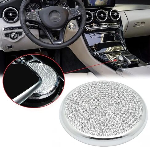 Mercedes Benz Multimedia Control Knob Cover Trim Bling Crystal Decals Media Control Knob Replacement Accessories Decoration Media Switch Shift Knob Central in Saudi Arabia