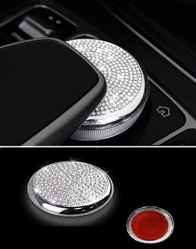 Mercedes Benz Multimedia Control Knob Cover Trim Bling Crystal Decals Media Control Knob Replacement Accessories Decoration Media Switch Shift Knob Central in Saudi Arabia