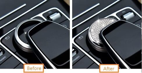 Mercedes Benz Multimedia Control Knob Cover Trim Bling Crystal Decals Media Control Knob Replacement Accessories Decoration Media Switch Shift Knob Central in Saudi Arabia