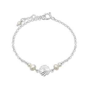 925 Sterling Silver Blue Opal Bracelet - 3mm Round Beads Blue Opal Bracelets for Women -Sea Shell Sterling Silver Charm - Adjustable Chain 16-18cm Length - Perfect Gift, Anniversary Bracelet for Women