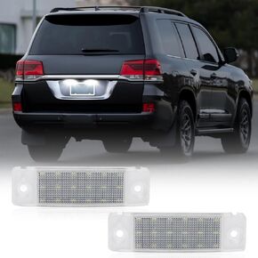 LED License Plate Light Tag Lights Assembly Compatible with 4Runner 1996-2023 ＆ for Sequoia 2000-2019, 2PCS 6500K White Lamp for License Plate, Clear Lens, Plug&Play
