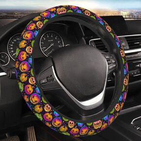 Halloween Steering Wheel Cover, Universal 15 Inch Car Elastic Steering Wheel Covers, Funny Auto Interior Car Accessories for Men Women Car SUV