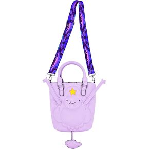 Adventure Time Tote Bag, Lumpy Space Princess Mini Handbag with Adjustable Crossbody Shoulder Strap, Purple