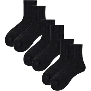3-Pack Socks Mid-Length Basketball Socks Sports Running Towel Bottom Thickened Black/White Cotton Socks