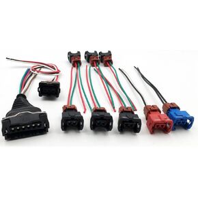 Aokus 10pcs Fuel Injector MAF TPS Idle Air Control (IAC) Temperature Sender Sensor Wiring Harness Connector Wiring Harness Kit Compatible with Nissan 300zx z31 1984-1987