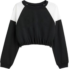 Avanova المرأة كتلة اللون Crewneck المحاصيل البلوز فضفاض قميص أعلى