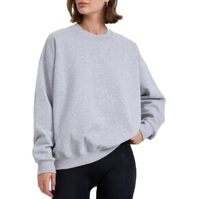 kayamiya Women's Oversized Crew Neck Sweatshirts Lightweight Casual Long Sleeve Fleece Pullover