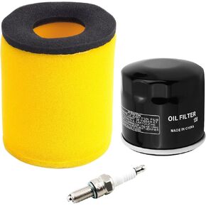Air Filter 13780-03G00 + Oil Filter 1651003G00 + Spark Plugs Tune Up Kits Compatible With Suzuki Eiger 400 LT-A400 LT-F400 2002 2003 2004 2005 2006 2007 King Quad 400 LTA400F 4x4 AS 2008-2010