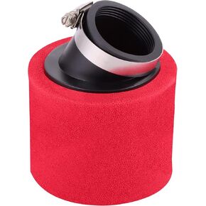 GOOFIT Red Bent High Flow Foam 48mm Air Filter Replacement for 50cc 70cc 90cc 110cc 125cc 250cc Dirt Bike 150cc Scooter Pit Quad ATV Buggy