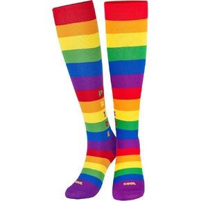 Cool Socks Knee High Fun Compression Socks for Men, Women, Bright Funny Designs
