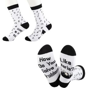 CMNIM 2Pairs How Do You Solve a Problem Like Maria Socks Sound of Inspired Music Merch　Gift Broadway Musical Theatre Fan Gift