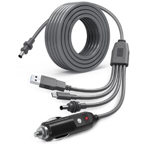 for Starlink Mini Cable 4 in 1 DC Power Cable 10FT/3M with USB C Cable, Cigarette Lighter Plug, USB Plug and DC Male Power Cable for Starlink Mini, Waterproof 18AWG Starlink Mini DC Cable for Car, RV