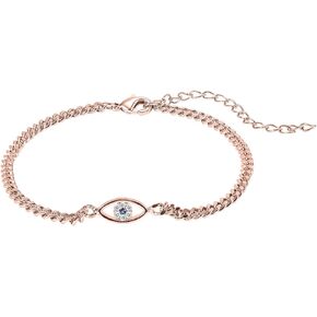 Evil Eye Bracelet for Women, Cuban Link Chain Bracelets Plated Dainty Adjustable Everyday Jewelry Gift for Women