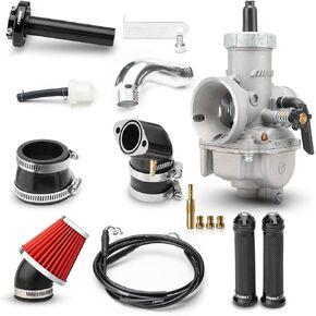 NIBBI 26mm Carburetor Kit - PE26 Carburetor GY6 Curved Pipe 185mm Throttle Line Handlebar Fit GY6 Engine Scooter 150CC in Saudi Arabia
