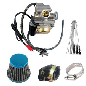 150cc Carburetor Compatible with GY6 4 Stroke Engines Electric Choke Motorcycle Scooter 152QMJ 157QMI with Air Filter Intake Manifold with Cleaning Brushes