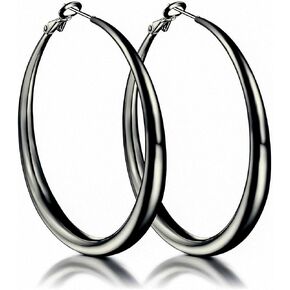 Sterling Silver Hoop Earrings for Women S925 Silver Hoop Earrings Large Thick Silver Hoop Earrings Hypoallergenic Big Silver Hoop Earrings Sterling Silver Earrings for Women Jewelry