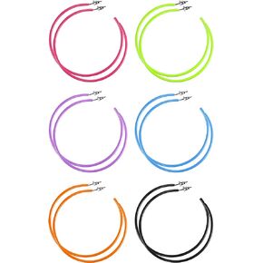 Hicarer 6 Pairs Neon Hoops Earrings Women Color Hoop Earrings Large Drop Earrings 80s Retro Party Accessory for Female Gifts