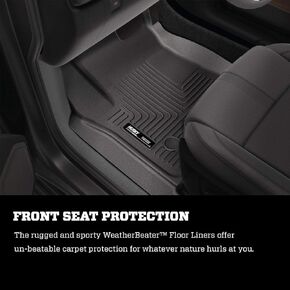 Husky Liners Weatherbeater Floor Mats | Fits 2020-2024 Toyota Highlander | Front & 2nd Row, 3-pc Black - 95791