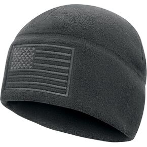 American Flag Fleece Watch Cap, Winter Warm Fleece Beanie, USA Army Military Tactical Beanie Hat