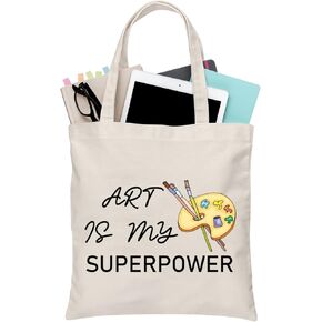 BDPWSS Artist Tote Bag Art Teacher Appreciation Gift Art Is My Superpower Travel Pouch Art Student Gift Painting Lover Gift