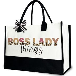 Boss Lady Things Tote Bag, Boss Bag for Women, Gift for Boss Birthday, Travel Bag, 12x17 inch