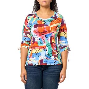 Ali Miles Women's Petite Knit V Neck Tunic