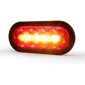 ECCO LED STTR Warning Light LEDs 8 Inch Amber White 12V 24V Surface Mount Waterproof Construction Caution Lights for Truck off Road car Commercial Vehicles, 5 Year Warranty