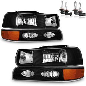 Headlight Assembly for 99-02 Chevy Silverado 1500 2500; for 01-02 Silverado 1500HD 2500HD 3500; for 00-06 Tahoe Suburban Headlight+Bumper Parking Turn Signal Marker Light 4PCS in Saudi Arabia