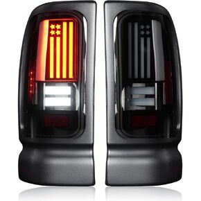 Tresound LED Tail Light + 3rd Third Brake Cargo Lamp for Dodge RAM 1500 2002-2006, for RAM 2500 3500 2003-2006, High Mount Stop Light Rear Taillight Assembly, 55077348AF, 55077347AF, CH2801147
