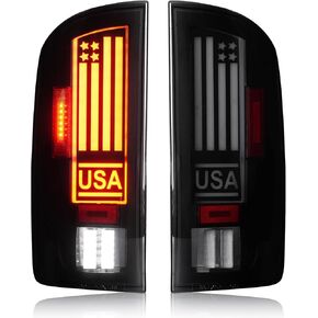 Tresound LED Tail Light + 3rd Third Brake Cargo Lamp for Dodge RAM 1500 2002-2006, for RAM 2500 3500 2003-2006, High Mount Stop Light Rear Taillight Assembly, 55077348AF, 55077347AF, CH2801147