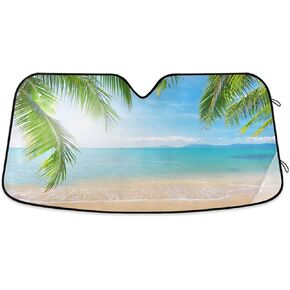 Blossom Flowers Tropical Floaral Car Windshield Sunshade Foldable Blocks Sun Visor Protector Keep Cool for Car Truck SUV
