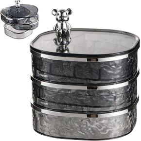 Jewelry Storage Box Rotating Storage Box 3 Layer Jewellery Organiser Box Jewellery Box for Women Jewellery Case for Earrings Rings Necklaces Watches Bracelets
