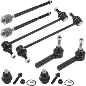 X AUTOHAUX 8 Pcs Front Suspension Kit Inner Outer Tie Rod Ends Front Sway Bar Link Ball Joint for Dodge Caliber 2009-2012 No.EV80645/ES800408/K750385