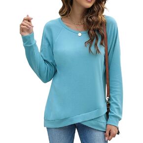 Blooming Jelly Womens Crewneck Sweatshirts Long Sleeve Tunic Tops Loose Fit Fall 2023 Long Shirts to Wear with Leggings