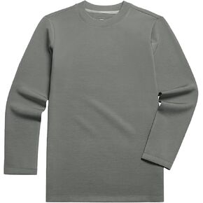 Fioboc Shirts for Men Modal Blend Elbow Patch Long Sleeve Tee Top T-Shirt S-4XL