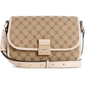 Nine West Allington Crossbody Flap, Mocha Logo/Beige